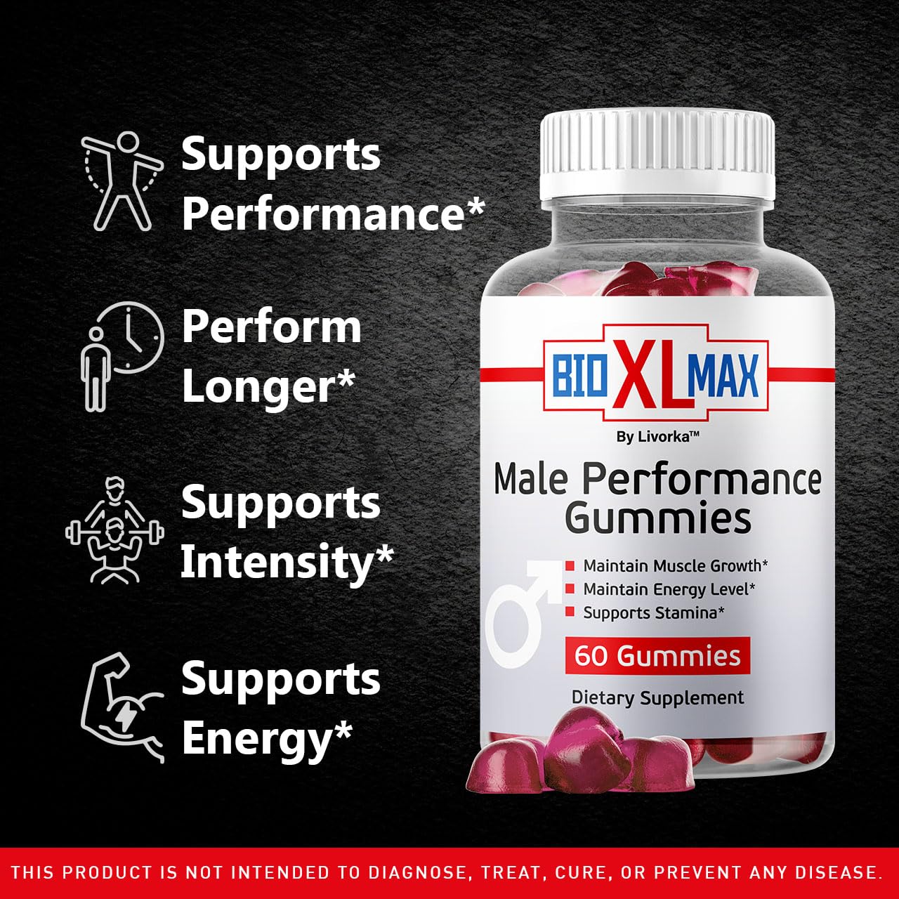 Bio XL Max Gummies - Official Bio XL Max Natural Support Maximum Energy Advanced Formula Gummys, BioXLMax Premium Advanced Formula for Overall Health & Wellness, 60 Gummies for 1 Month