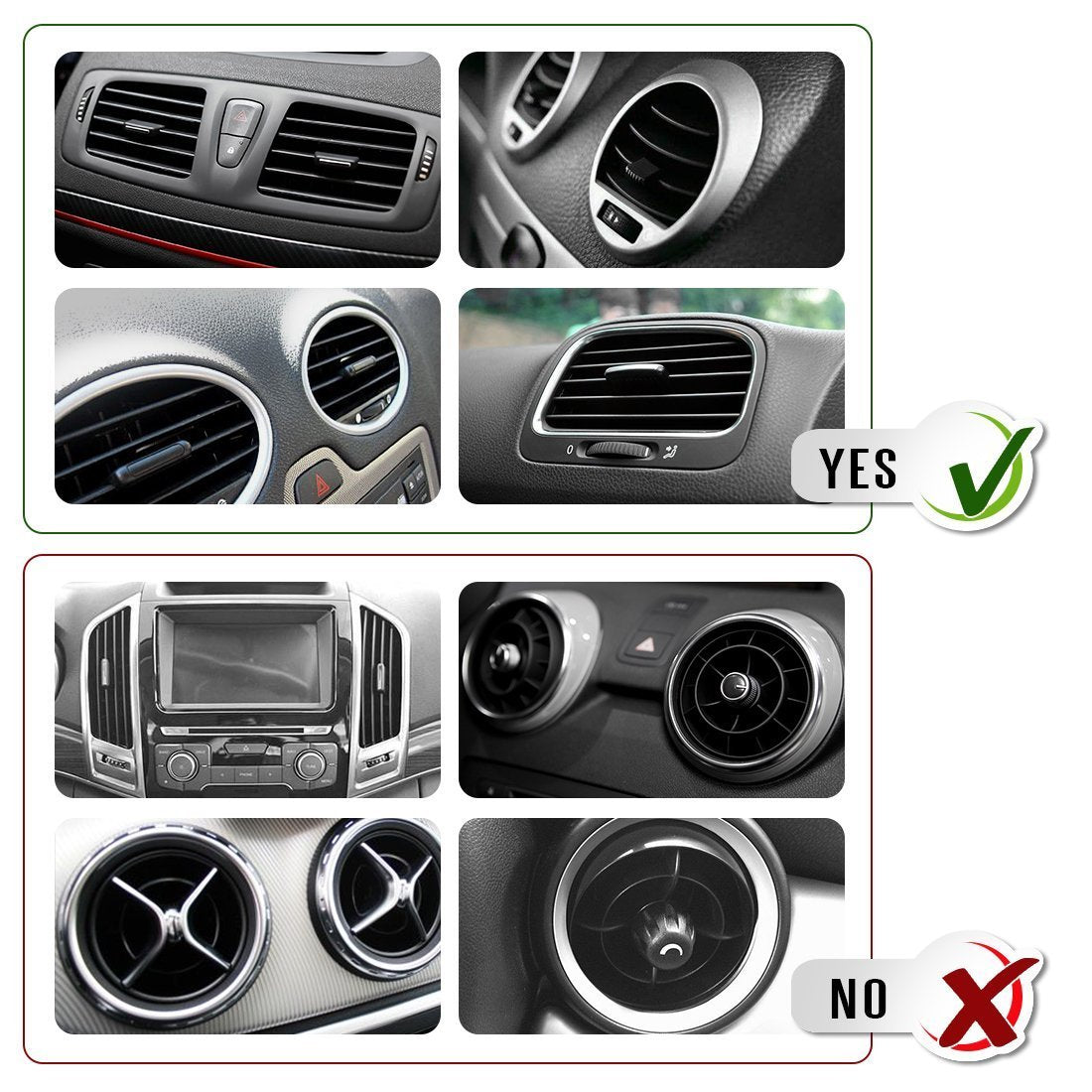 Iflash Universal Air Vent Magnetic Car Mount Phone Holder, 360 Degree Rotation For Multi-Angle View, Cradle-Less Car Phone Mount