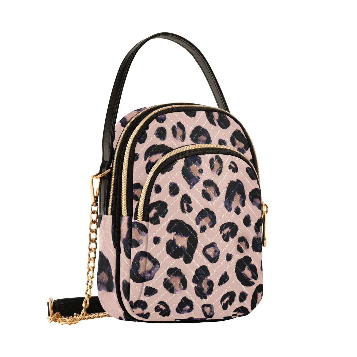 senya Pink Black Leopard Crossbody Handbags for Women Casual Leather Shoulder Phone Purse