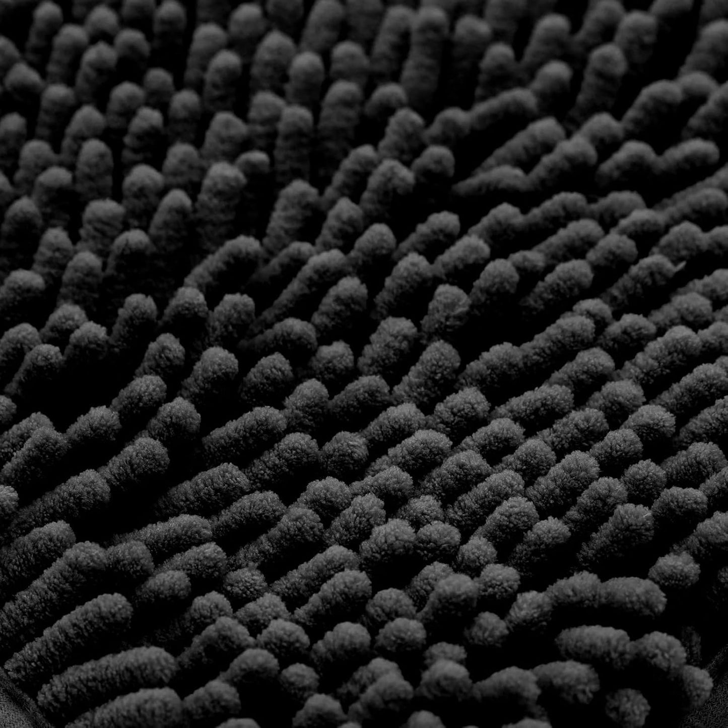 Non-Slip Bath Rug,Extra Soft Microfiber Bedroom Shag Carpet with Anti-Slip Backing,Water/Dust Absorbent Fast Dry Shower Mat,Sound Insulated Stairs Pad,Machine Washable (Black,19 x 31 Inches)