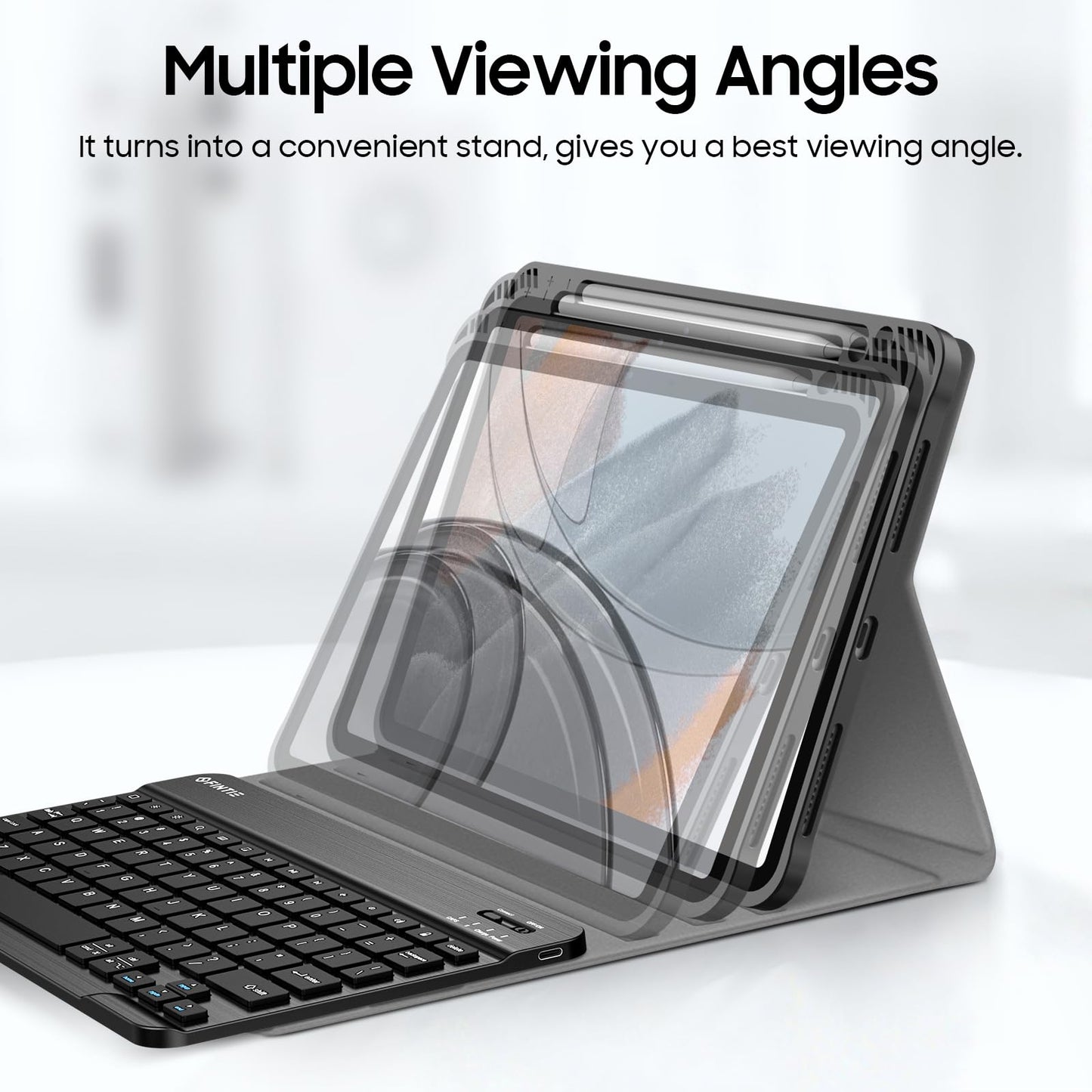 Fintie Keyboard Case For Ipad Air 11-Inch M3 (2025) / M2 (2024), Ipad Air 5Th (2022) / 4Th Generation 10.9 Inch - Soft Tpu Cover