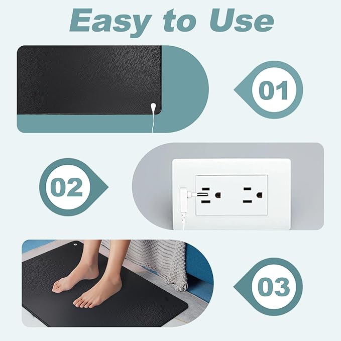 EOHELGRO Grounding Mat Kit 35.4 x 23.6 Inches, Grounding Mat for Sleep, Energy, Pain Relief, Inflammation, Balance, Wellness.