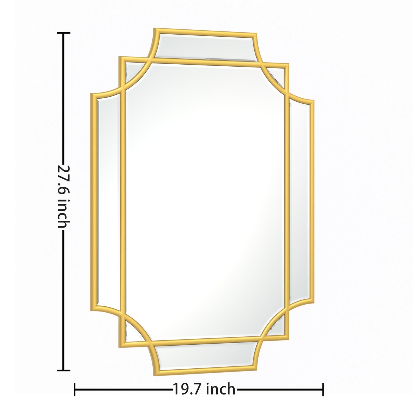 Bathroom Mirror for Wall Gold Farmhouse Wall Vanity Mirror for Over Sink Wood Framed Beveled Mirrors Deco(20 * 28IN/Gold)