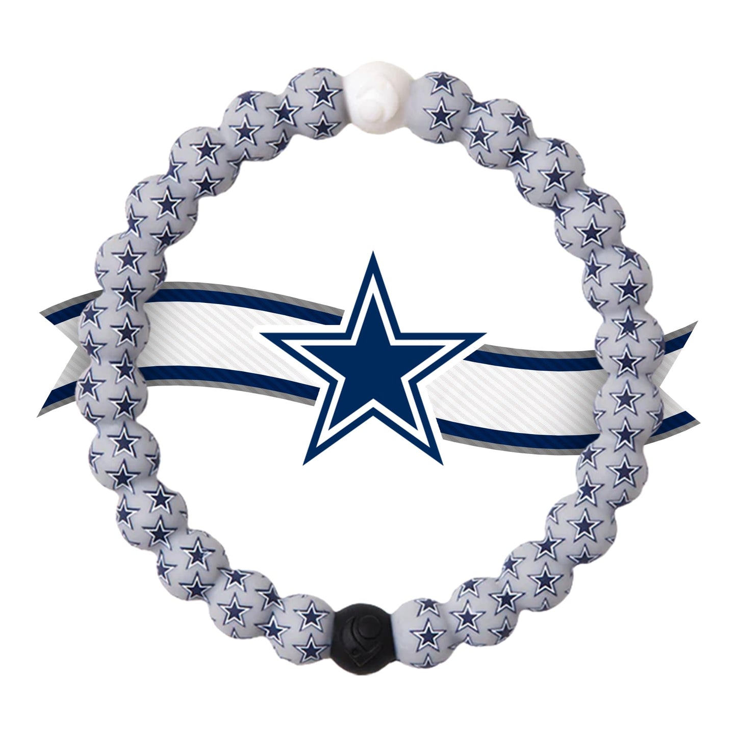 Lokai Silicone Beaded Bracelet for Men & Women, NFL Football Collection - Dallas Cowboys, Logo, Extra Large - Silicone Jewelry F