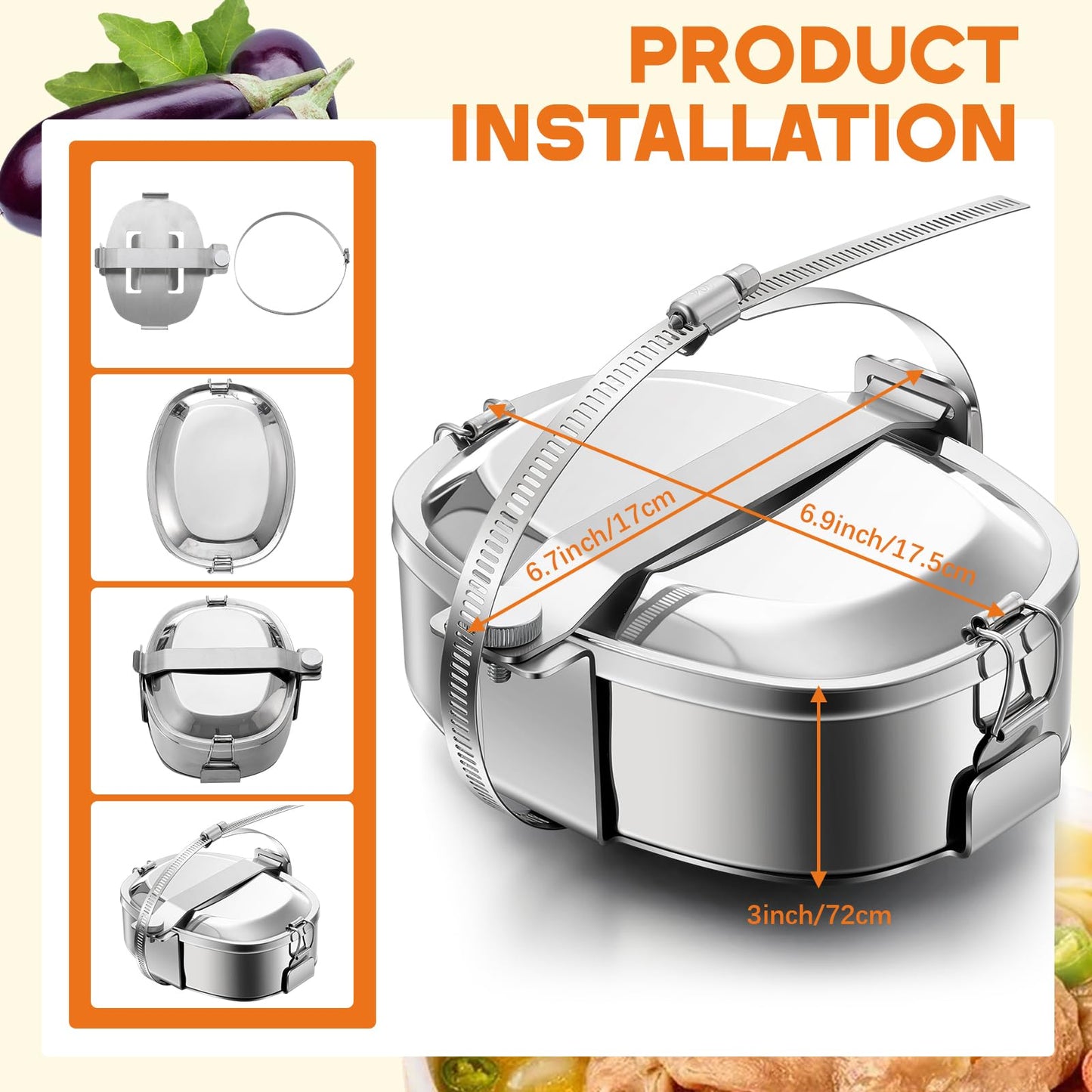 Reallnaive 2 Pcs Snowmobile Exhaust Food Warmer UTV Stainless Steel Muffler Exhaust Cooker Compatible with Arctic Cat Polaris ATV Motorcycle Snowmobile Lunch Box Food-Grade Hot Dog Warmer
