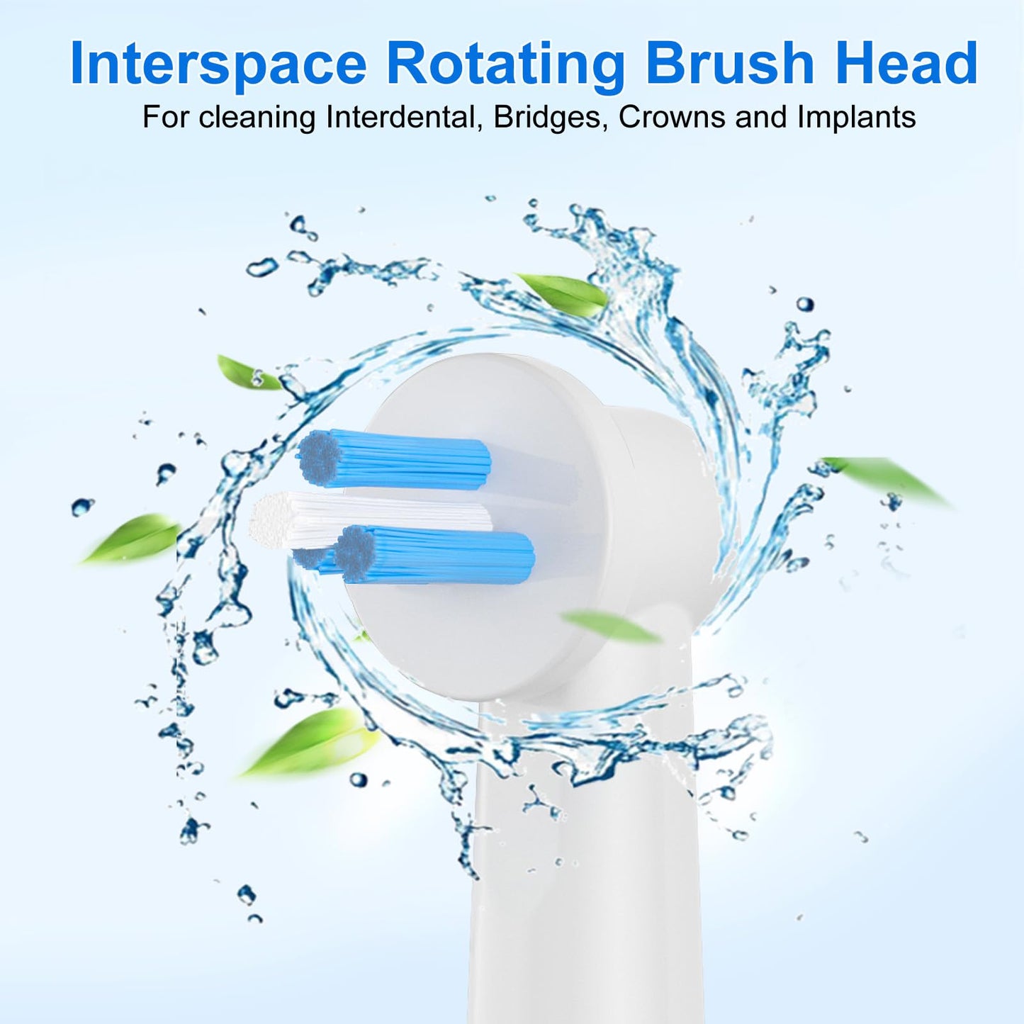 Interspace Toothbrush Heads, Compatible with Braun Oral B Electric Toothbrushes for Cleaning Crevices, Bridges and Implants.(8pcs)
