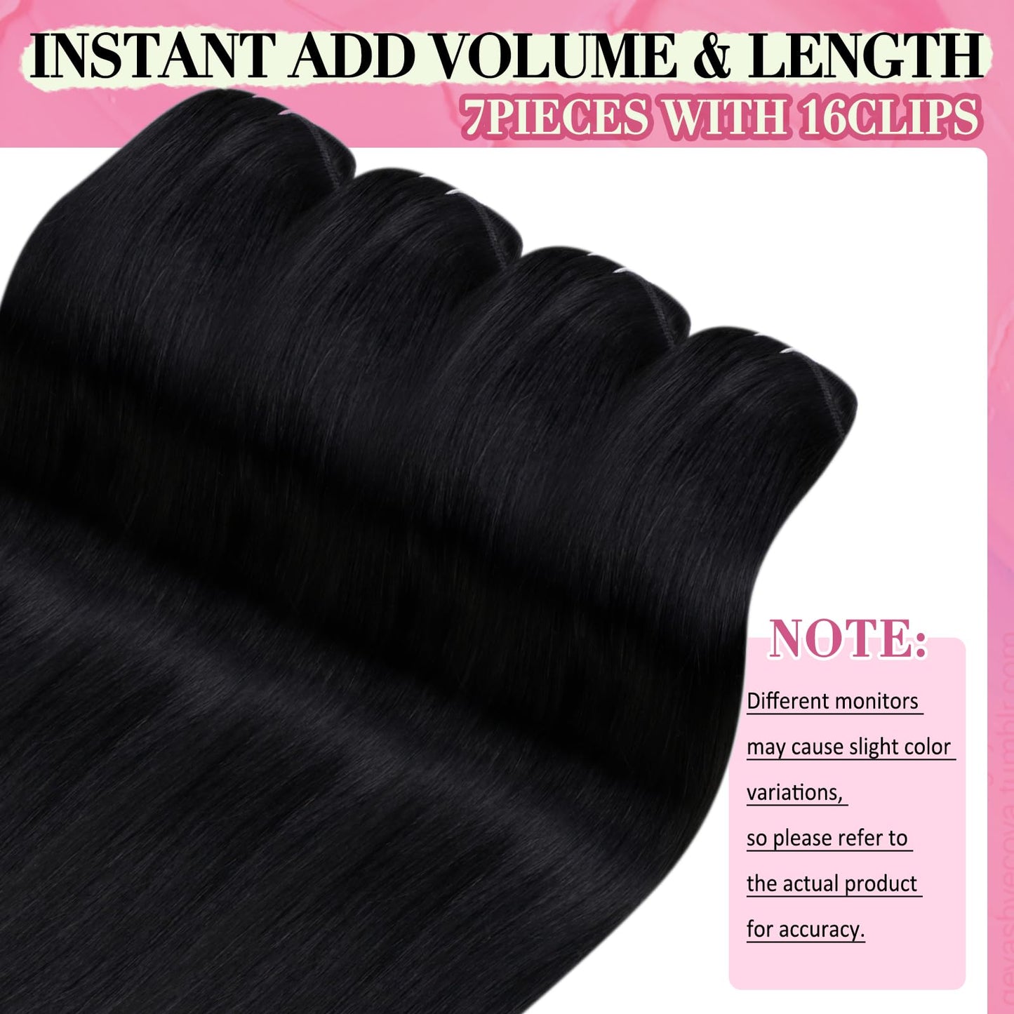YoungSee 150G Clip in Hair Extensions Real Human Hair Jet Black Clip Hair Extensions Black Lace Clip in Hair Extensions Human Ha