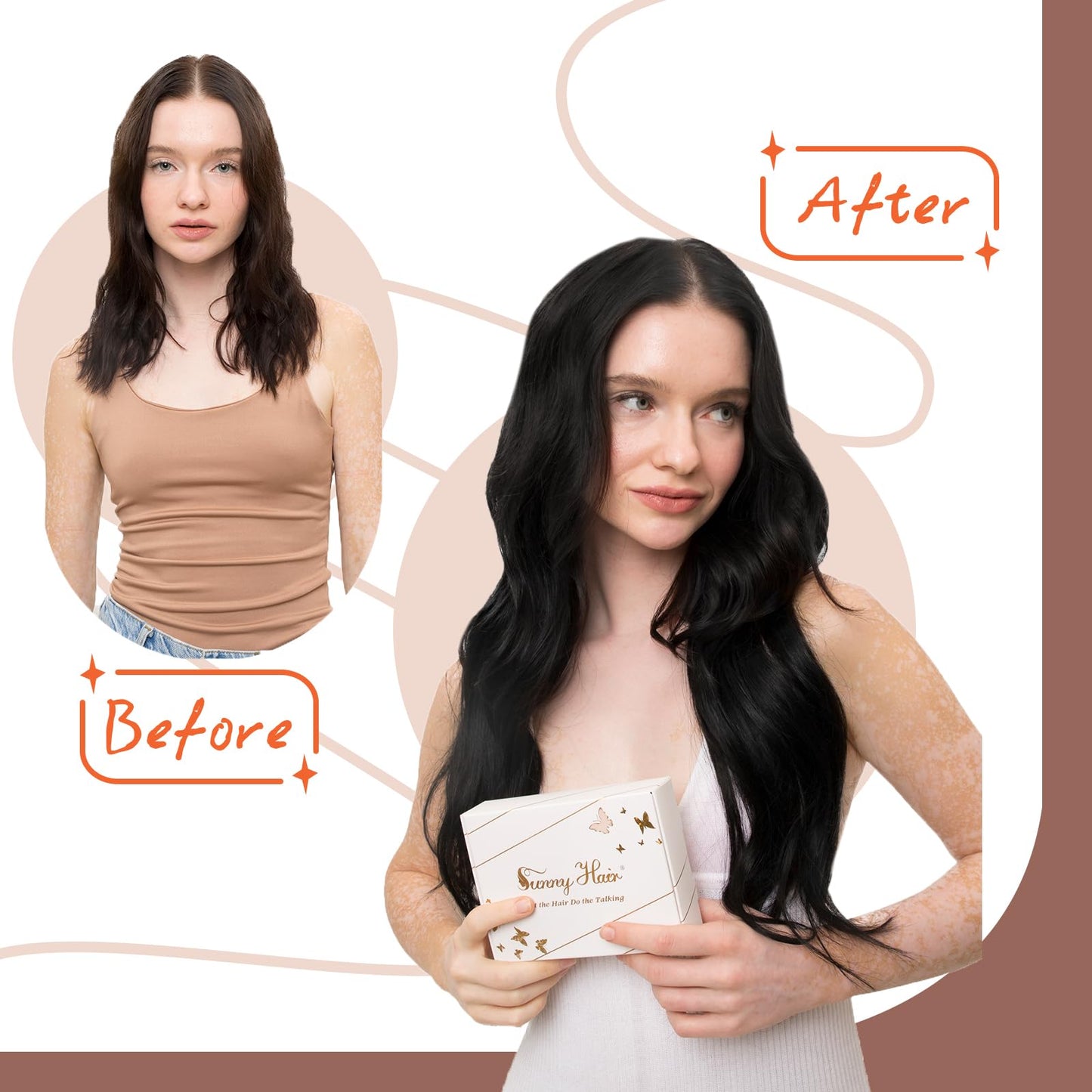 Sunny Hair Tape in Hair Extensions Real Human Hair Invisible Remy Hair Extensions Tape ins for Women Jet Black 18 inch 25G