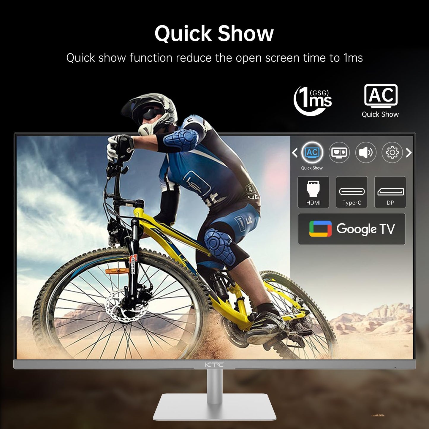 Ktc 32 Inch 4K Smart Monitor With Google Tv System Uhd 3440X2560P Hey Google Voice Remote Netflix Licensed Dolby Audio Hdr Kvm T