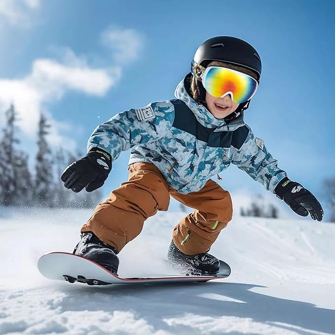 OTG Kids Ski Goggles Kids Snowboard Goggles for Boys Girls Toddler Youth Kid Snow Goggles Anti-Fog UV400 Protection
