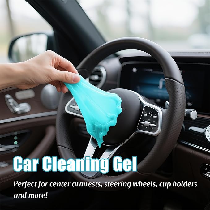 ASFSKY Car Cleaning Gel (Blue,Mint) Cleaning Putty Universal Dust Cleaning Car Interior Cleaner Keyboard Dust Remover Car Slime Gifts for Men Women Girl Christmas Stocking Stuffers(1 Pack)