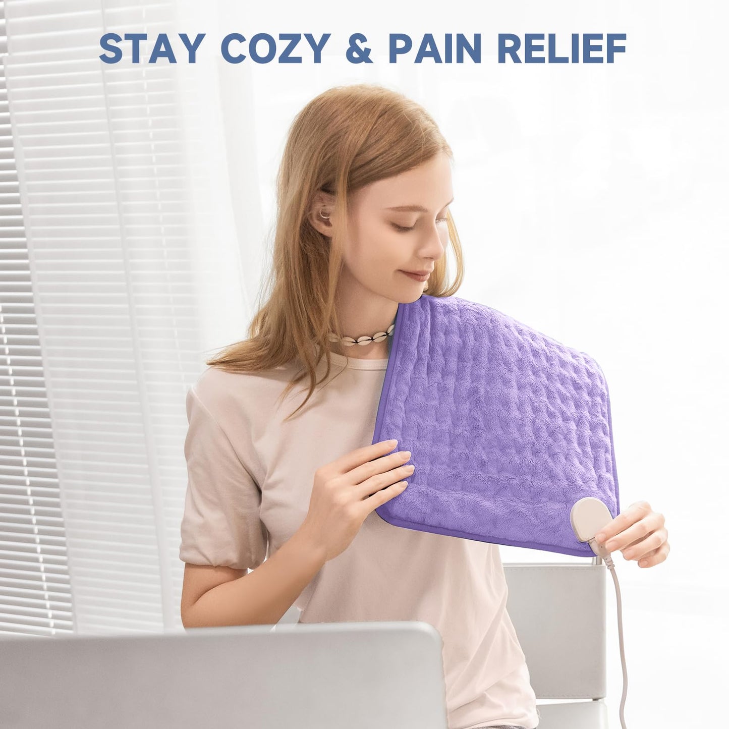 Heating Pad for Women Cramps and Back Pain Relief, Electric Heat Pad with 6 Heat Settings, Moist/Dry Heat, Auto Shut-Off, Soft & Washable, Ideal Gift for Mom, Wife, Daughter