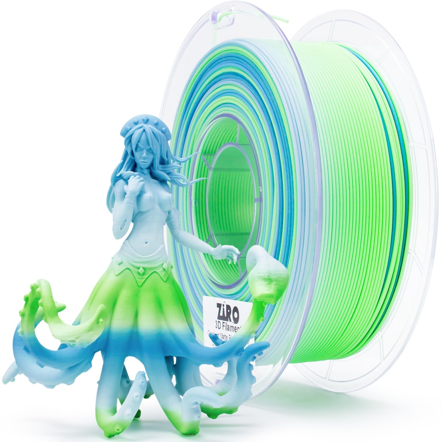 ZIRO 3D Printer Filament, Fast Color Changing Filament 1.75mm, Color Gradient PLA Filaments, Matte Texture, Dimensional Accuracy