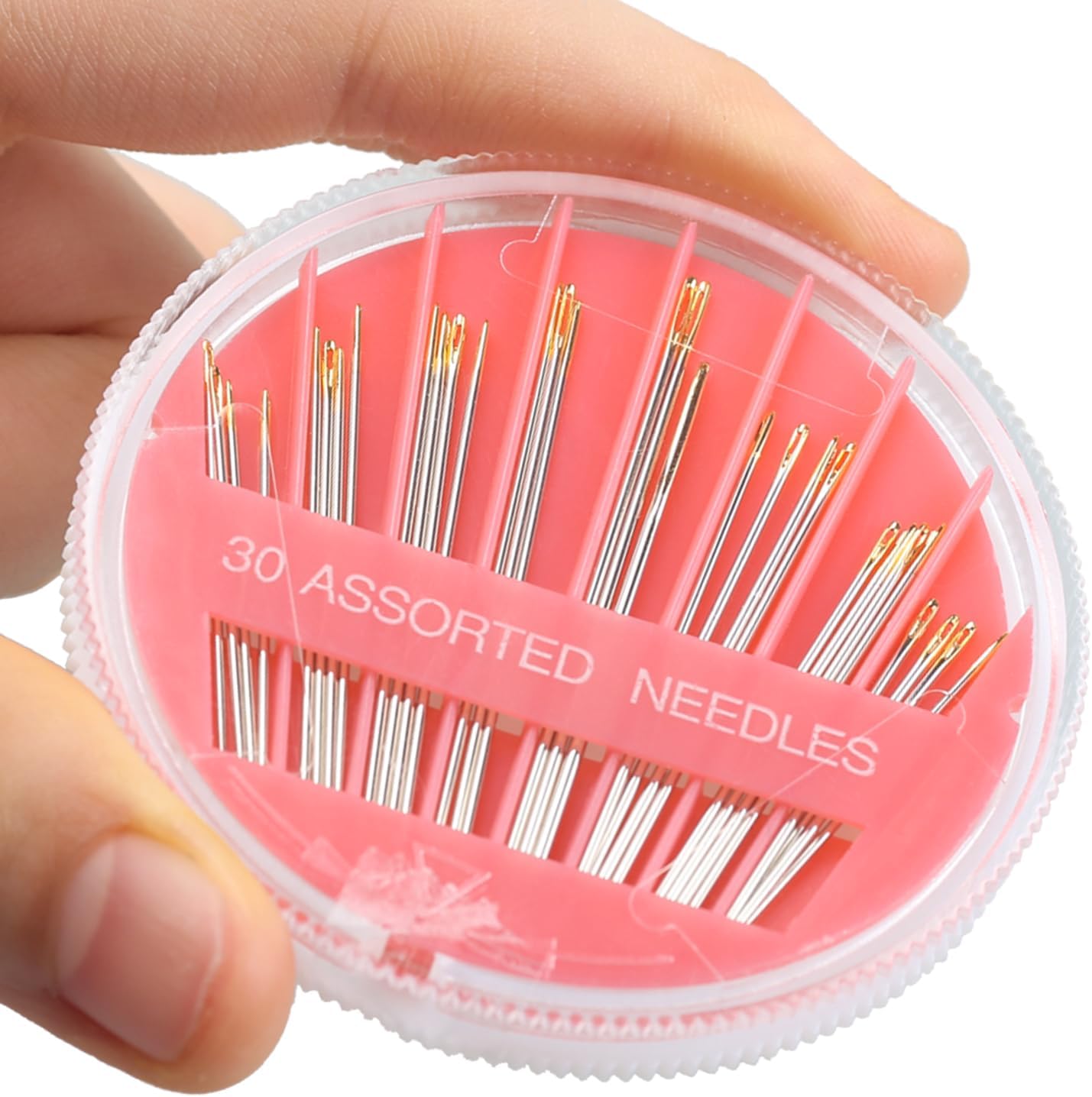 Eketirry 120pcs Premium Hand Sewing Needles, 4 Pack 30-Count Assorted Needles for Sewing Repair, 6 Different Sizes Sewing Needles with 2 Threaders (Pink& Blue,2)