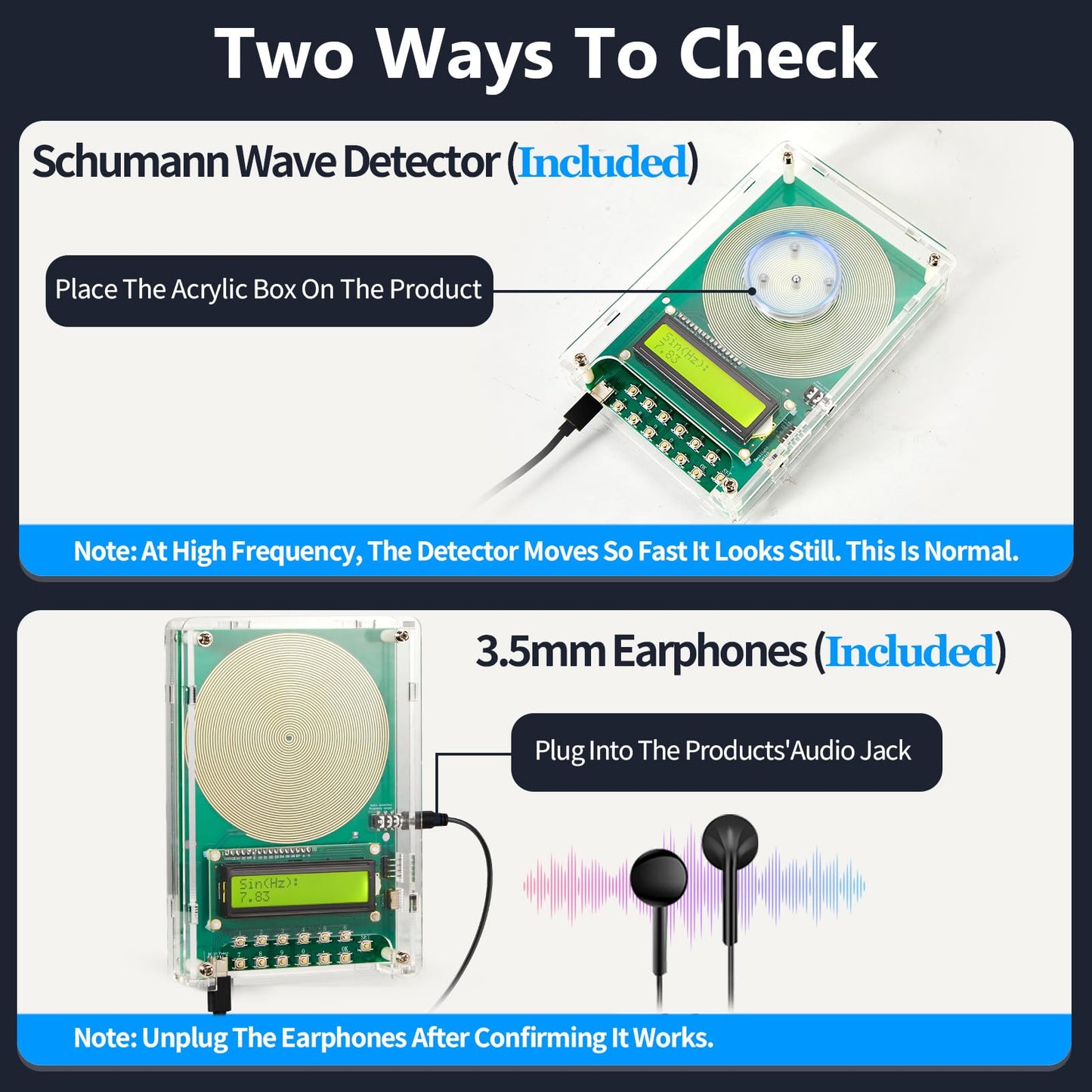 Frequency Generator for Healing – 7.83Hz Schumann Resonance Sound Therapy Device with Acrylic Case for Sleep aid, Meditation, Stress Relief & Yoga (0.01Hz–200kHz)
