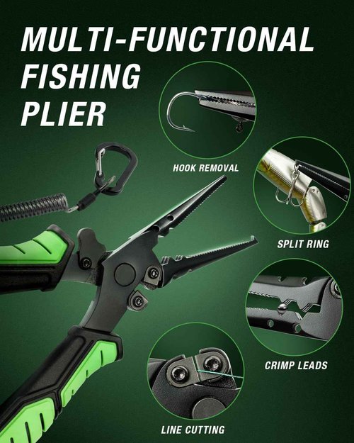 Ghosthorn Fishing Rod and Reel Combo Telescopic Pole Kit Plier Portable Travel Kit with Carrier Bag for Freshwater Saltwater