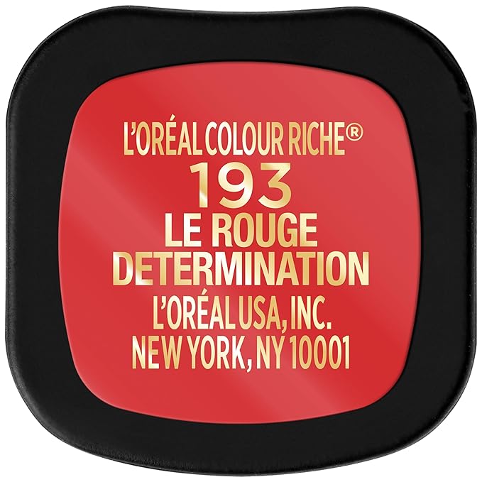 L'Oreal Paris Colour Riche Intense Volume Matte Lipstick, Lip Color Infused with Hyaluronic Acid for up to 16hr All Day Comfort, Le Rouge Determination, 0.06 oz