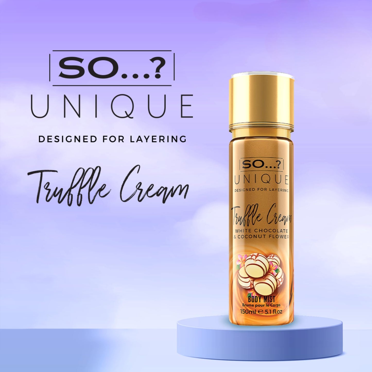So...? Unique Truffle Cream Body Mist - Vanilla, Gourmand, Fruity Perfume for Women - Cruelty Free Body Spray for Women - 5.1 oz