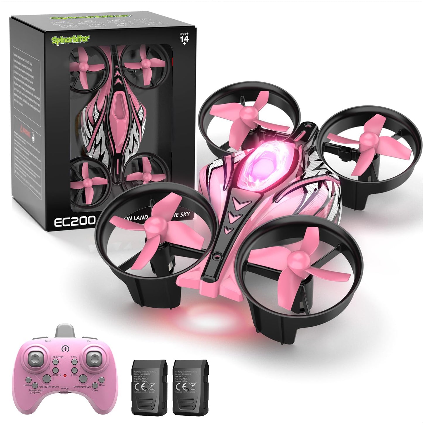 Mini Drone for Kids,Beginners,Adults,RC Small Nano Drones Quadcopter with 2-In-1 Race and Fly Mode,LED Light,Altitude Hold,3D Fl