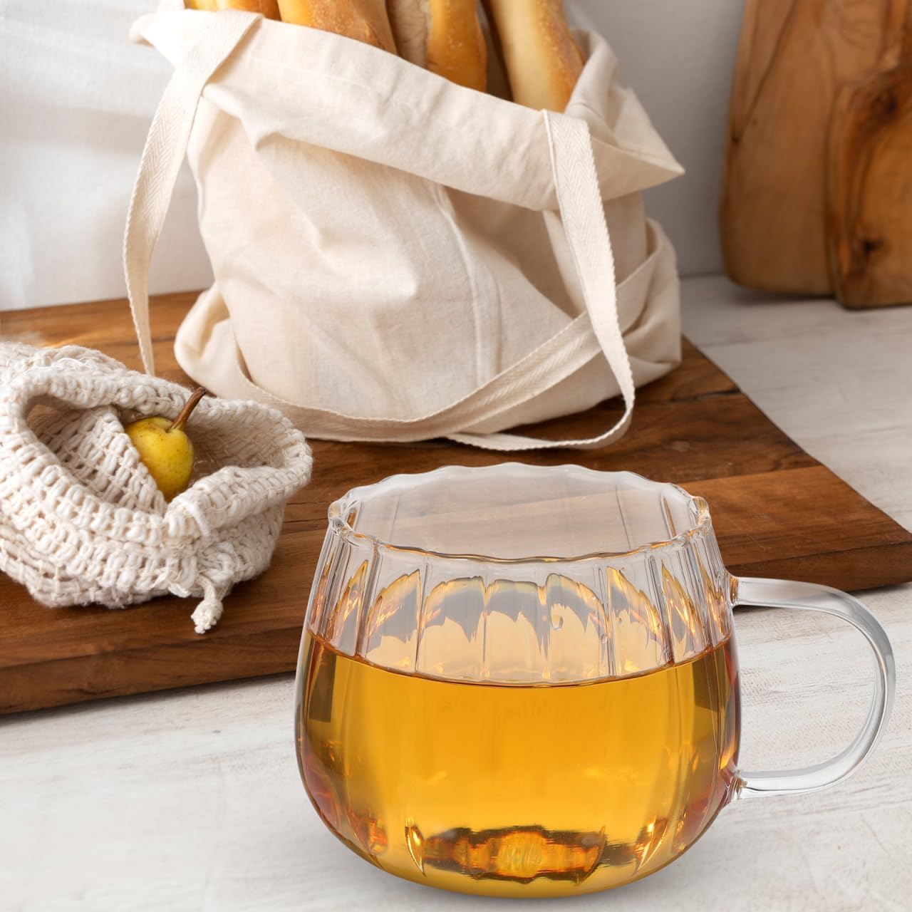 LuckyEra Clear Pumpkin Mugs Halloween Mugs with Handle Cute Pumpkin Coffee Mug Fall Mug Glass Pumpkins Cups Halloween Cups for Water Tea Thanksgiving Holiday Party Supplies