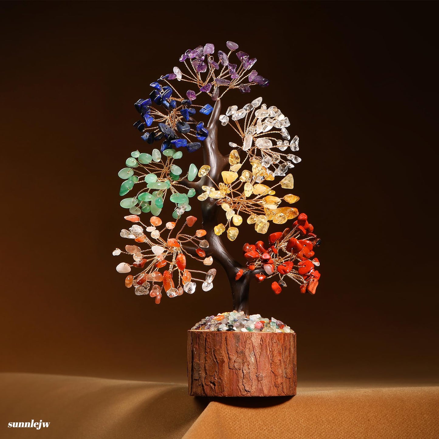 7 Chakra Crystal Tree of Life,Birthday Gifts for Women, Healing Crystal and Stones for Positive Energy,Gifts for Sister and Mom,House Warming Gift,Money Feng Shui Tree Decoration