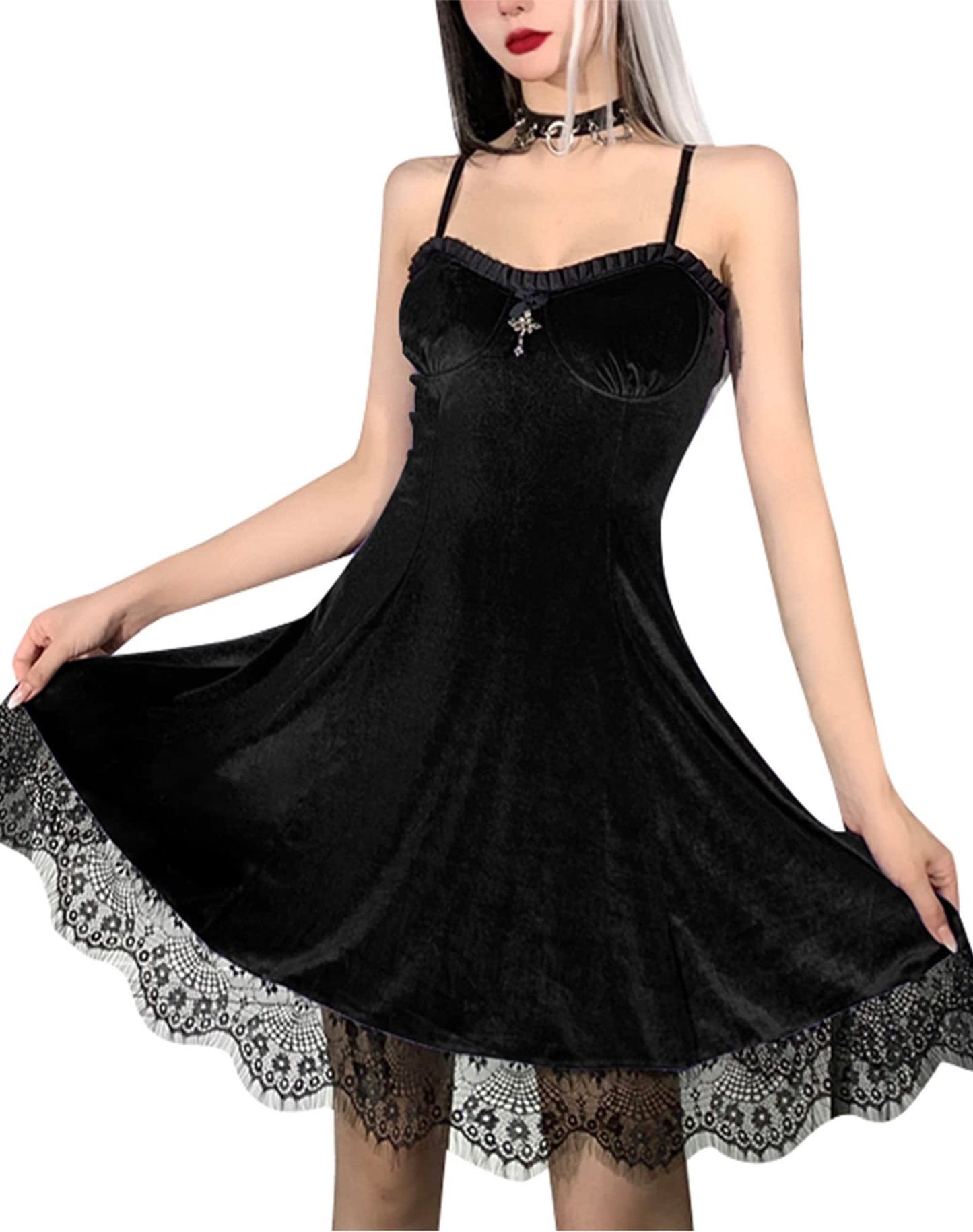 Black Lolita Dress Dresses for Womens Goth Womens Classic Black Layered lace-up Cotton Lolita Dress Black Lolita Dress Fancy Vintage Dresses alt Dress Goth African Dresses for Women