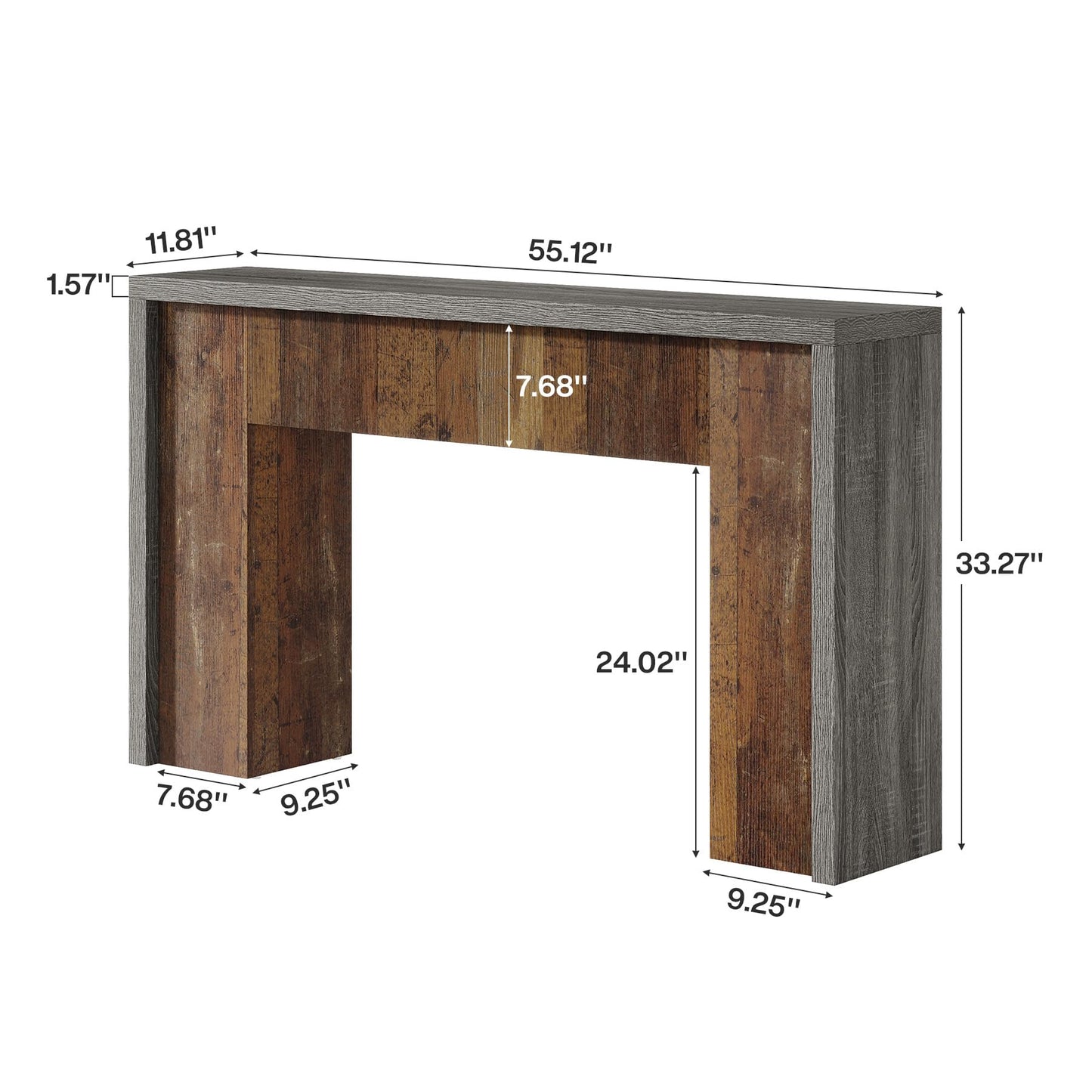 Tribesigns 55-Inch Console Entry Table, Farmhouse Sofa Table Behind Couch with Dual-Tone Design, Accent Foyer Furniture for Hallway, Entrance, Living Room
