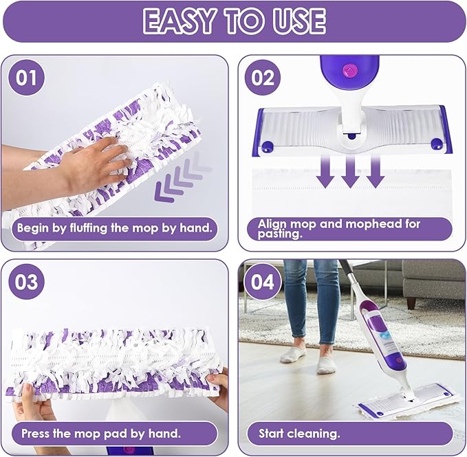 30-Pack Disposable Power Mop Pads Refills Compatible with Swiffer Power Mop Refills, Thickened Replacement for Swiffer Wet Pads Refill, Wet and Dry Use, Non-Washable&Non-Chemical&Unscented