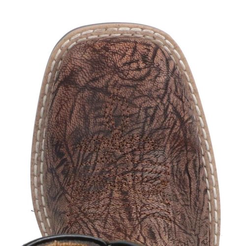 Kid's Presley Brown/Black Leather Western Boots