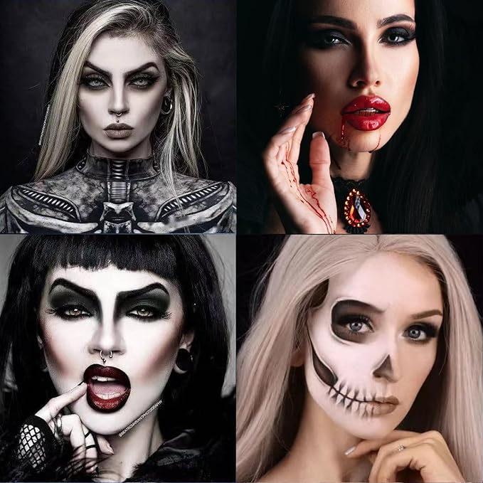 Black Smokey Eyeshadow Palette, 9 Colors Black Silver Gray White Goth Eyeshadow Makeup Palette, Waterproof Cool Toned Matte Glitter Eyeshadow Palette Sombras De Ojos Profesional
