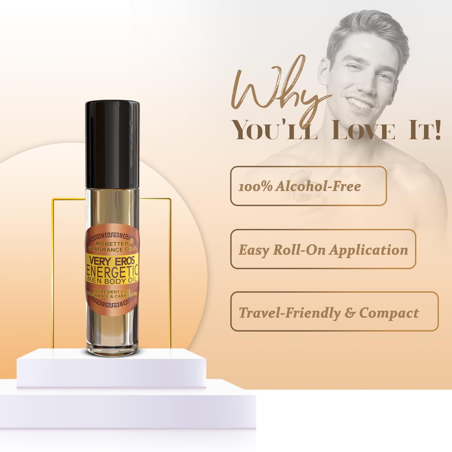 MOBETTER FRAGRANCE OILS, Very Eros Energetic Cologne Men Fragrance Body Oil for Men | Travel Size - Long Lasting Fragrance, Citrus Aromatic