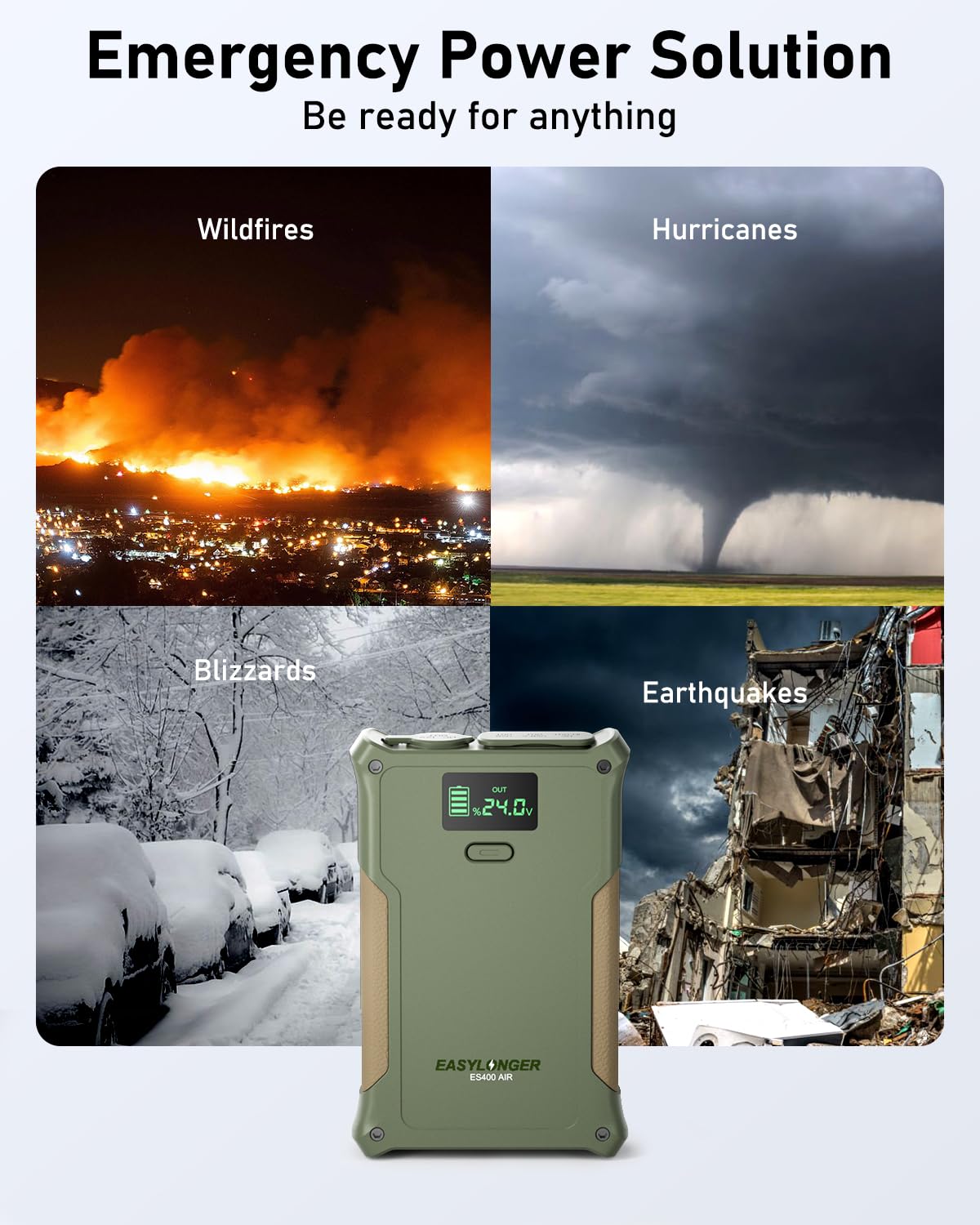 EASYLONGER ES400 AIR CPAP Battery – 148Wh Portable Backup for AirSense 10/11, AirCurve 10/11, AirMini, DreamStation 1/2, Emergency & Travel Power