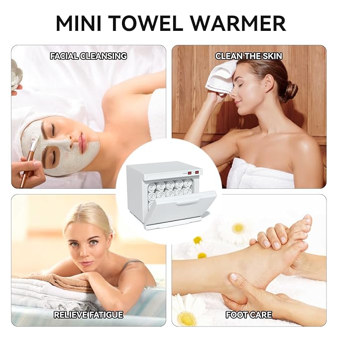 Hot Towel Warmer, 8L Towel Warmers Spa, Small Towel Warmer Professional Mini Towel Warmer Cabinet for Facial, Towel Warmer Esthetician Towel Heater for Beauty&Salon(8L-White)