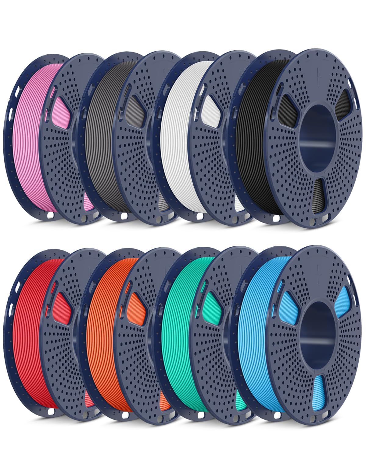SUNLU High Speed PETG Filament 1.75mm Bundle, Multicolor High Speed PETG Pack, 2kg in Total, 0.25kg per Spool, 8 Pack, 8 Colors,
