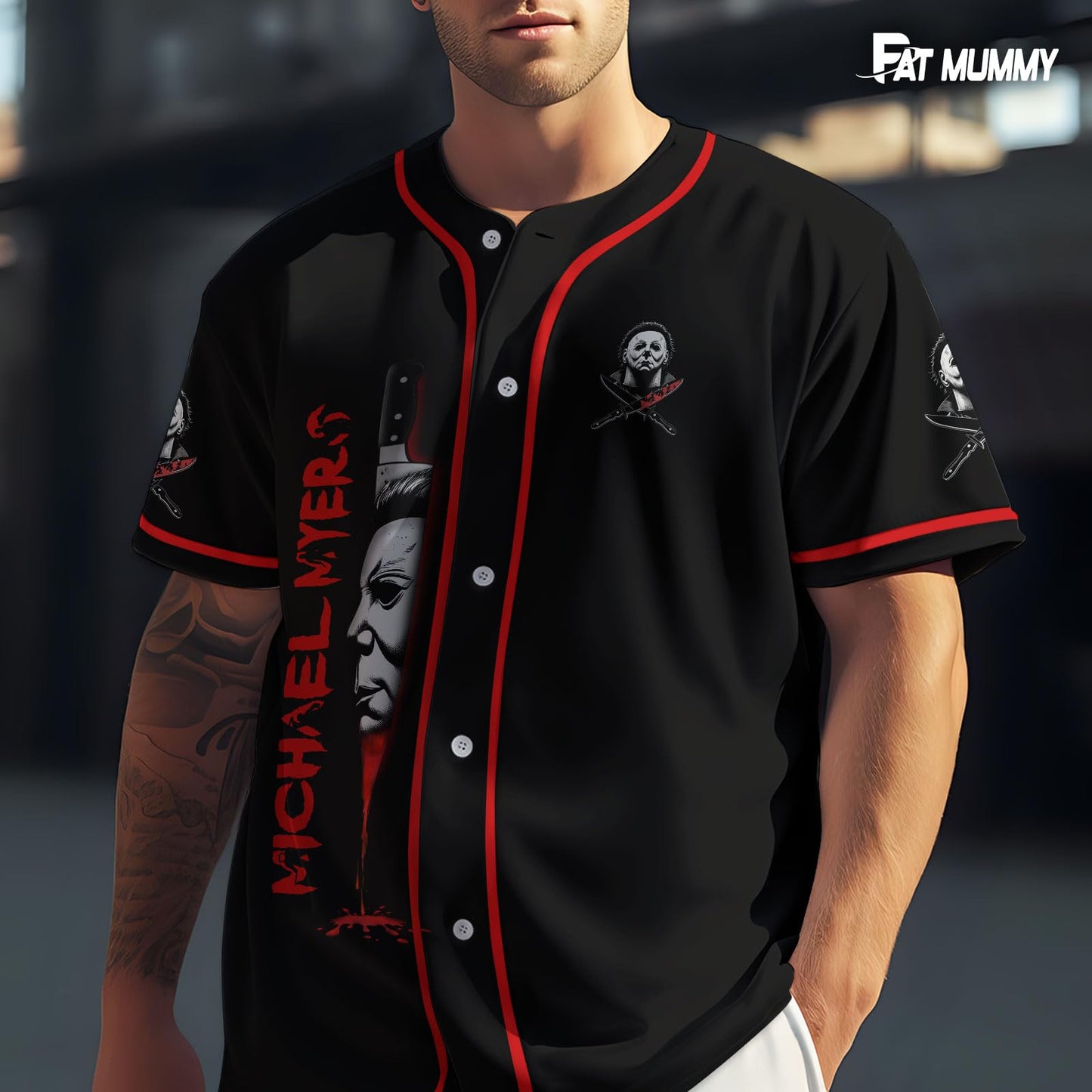 fat mummy Horror Baseball Jersey for Men Women, Halloween Movie Baseball Shirts, Gifts for Horror Lover