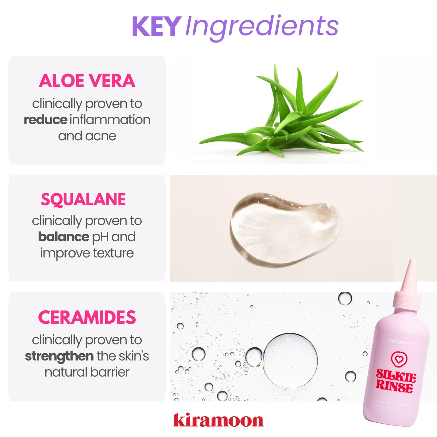 Kiramoon Face Wash Silkie Rinse Hydrating Gentle Face Cleanser for Dry or Sensitive Skin - Hydrating Makeup Remover & Face Wash