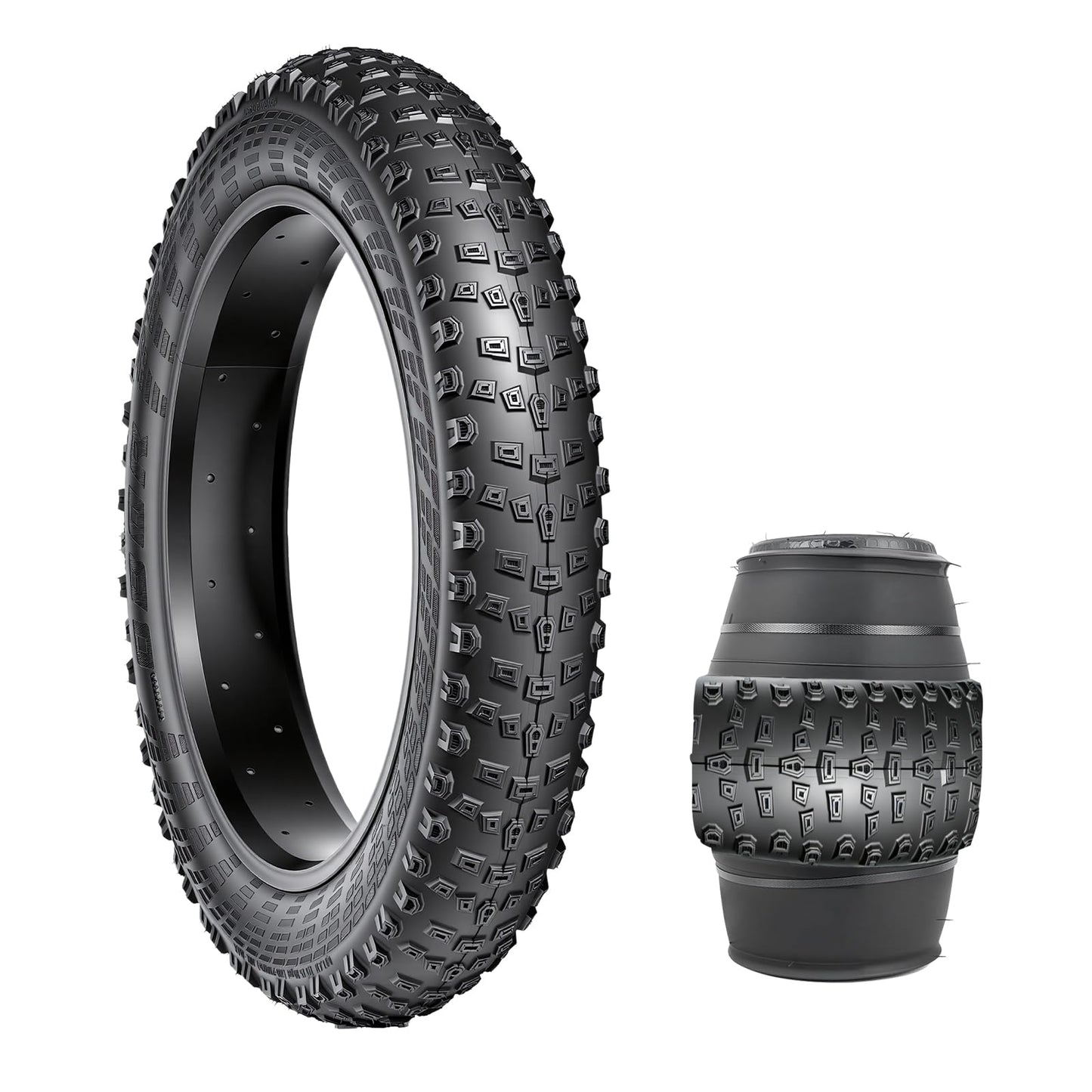 2-Pack 26×4.0 Fat Tire for E-Bikes & Fat Bikes, Puncture-Resistant All-Terrain Electric Bike Tire with Aggressive Knobby Tread for Snow, Sand, Mountain Trails & City Roads
