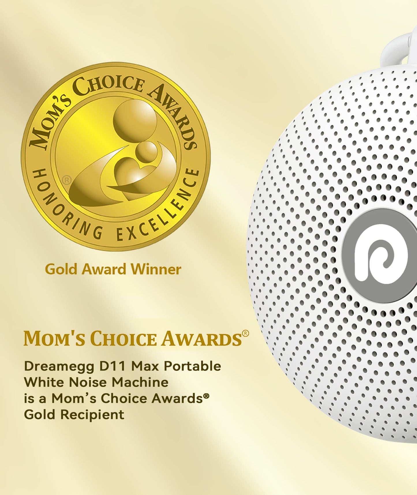 Dreamegg Portable Noise Machine for Baby Adult, Features Powerful Battery, 21 Soothing Sound, Noise Canceling for Office & Sleeping, Sound Therapy for Home, Travel, Registry Gift, Classic White