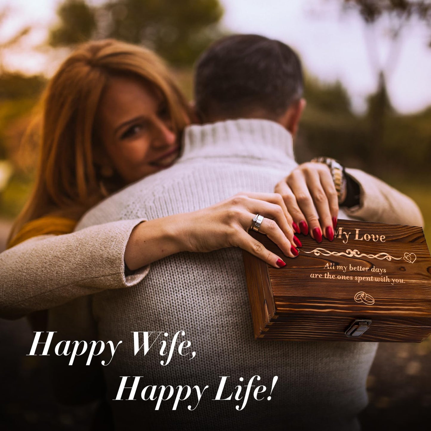 SKPAND Handmade Gifts for Wife Anniversary Romantic,Gorgeous Birthday Gifts for Her Anniversary,to My Love Anniversary for Women Gifts Unique(Ring&White)