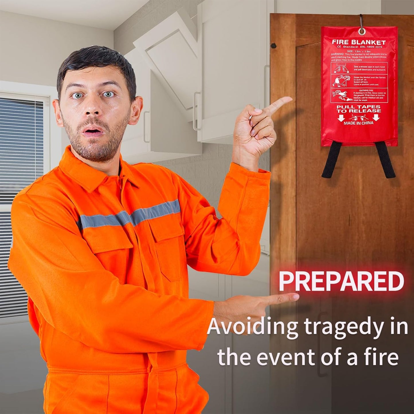 ifory 2 Pack Fire Blankets Emergency for Home, 40” x 40” Silicone-Coated Fiberglass Fire Blanket for Home and Kitchen, Skin-Safe Silicone Layer — No Itching, No Dust
