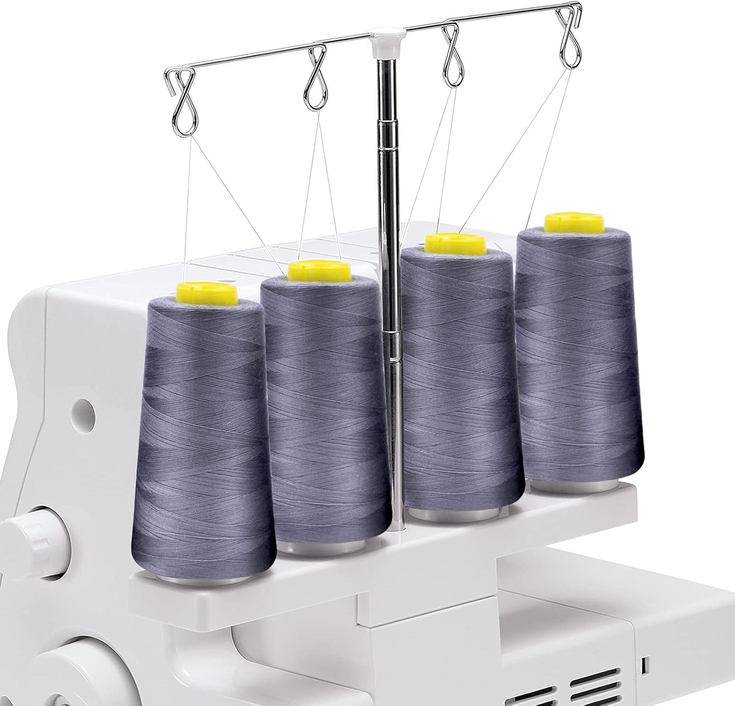 Tortoise 4 Cones of 3000 Yards Each Spool Thread for All Purpose, Quilting, Serger, Overlock Sewing Machines - 100% Polyester - Mid-Grey
