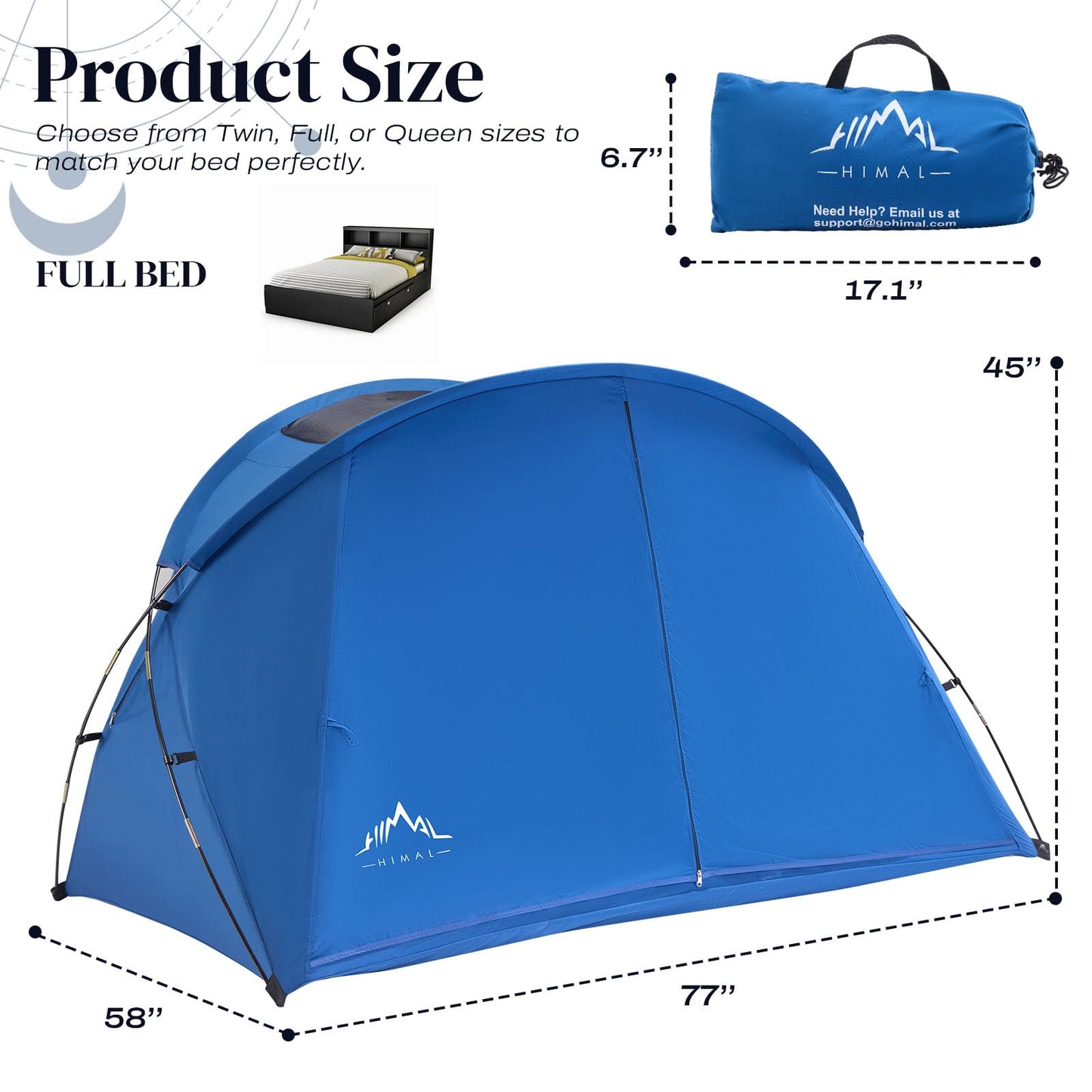 UNIHIMAL Bed Tent Canopy Full, Blackout Portable Sleep Tent Easy Setup, Breathable Mesh, Privacy Curtains for Adults, Ideal for Indoor