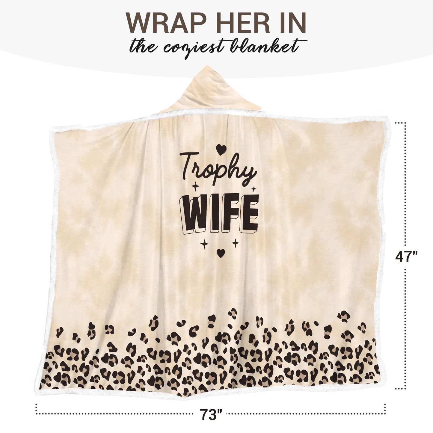 Vprintes Trophy wife Wearable Blanket Hoodie - Mothers day Gifts for Wife from Husband - Birthday Gifts for Wife, Gifts for Her for Anniversary