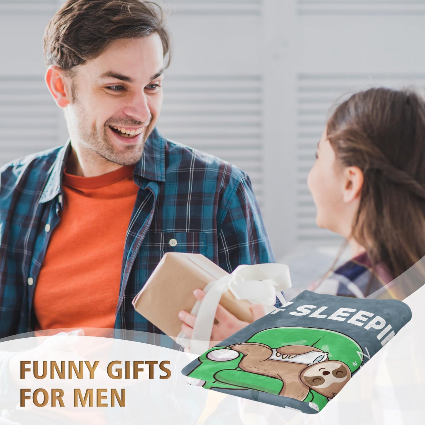 Funny Birthday Gifts for Men Dad Grandpa Husband, I'm Not Sleeping Blanket, Dad Birthday Gift Ideas, Funny Blanket Gift for Boyfriend Brother Uncle, 60" x 50"
