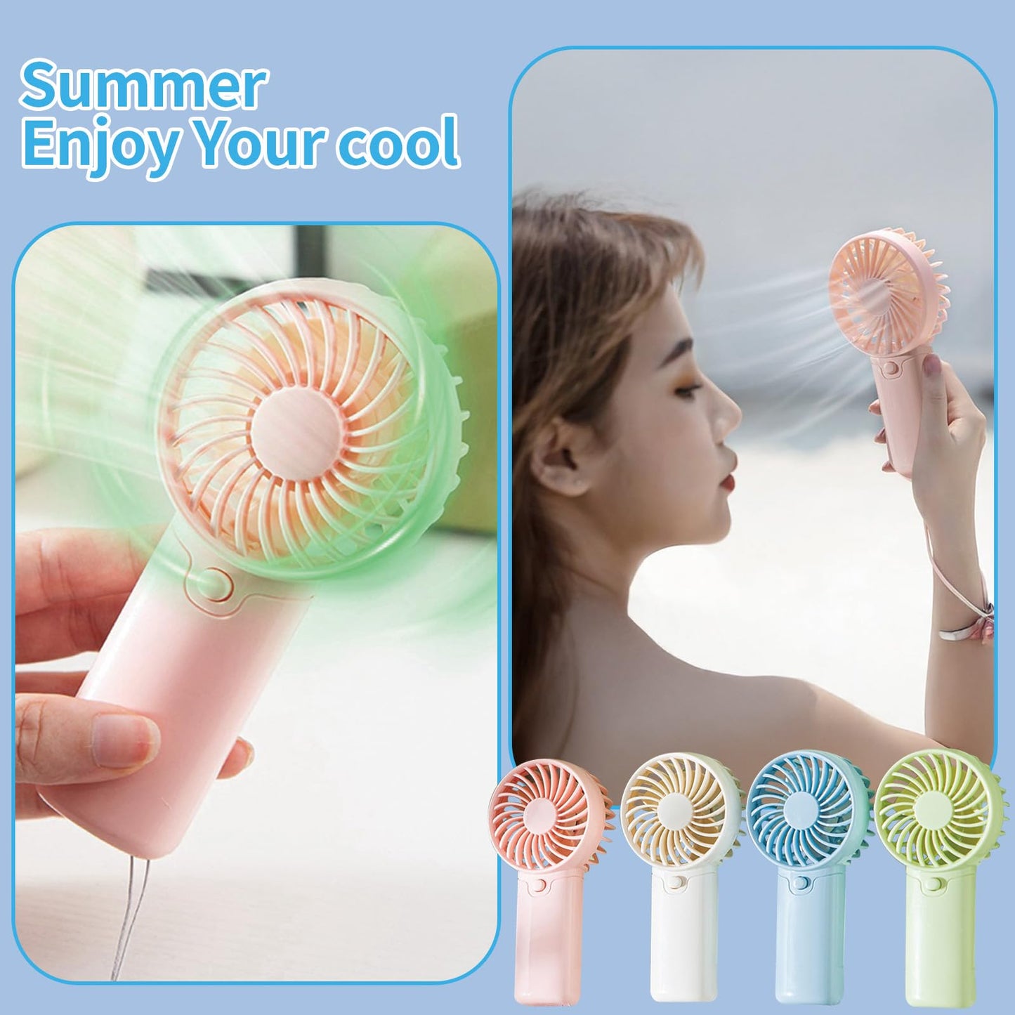Shunchengfa Aaa Battery Powered On Fan Small Portable Battery Powered Fans With 1Speeds, 5 Quiet Personal Fan For Bed, Camping