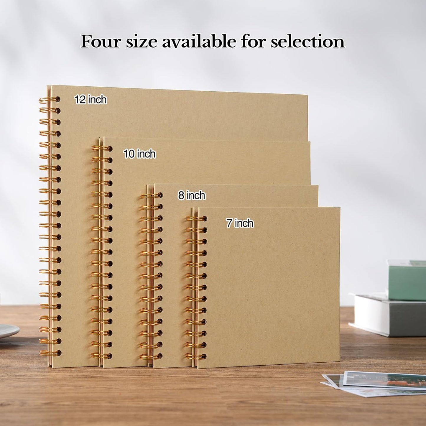 potricher 12 x 12 Inch DIY Scrapbook Album 40 Pages Hardcover Kraft Paper Scrap Book Photo Albums Memory Book for Wedding and Anniversary Family (Yellow, 12 Inch)