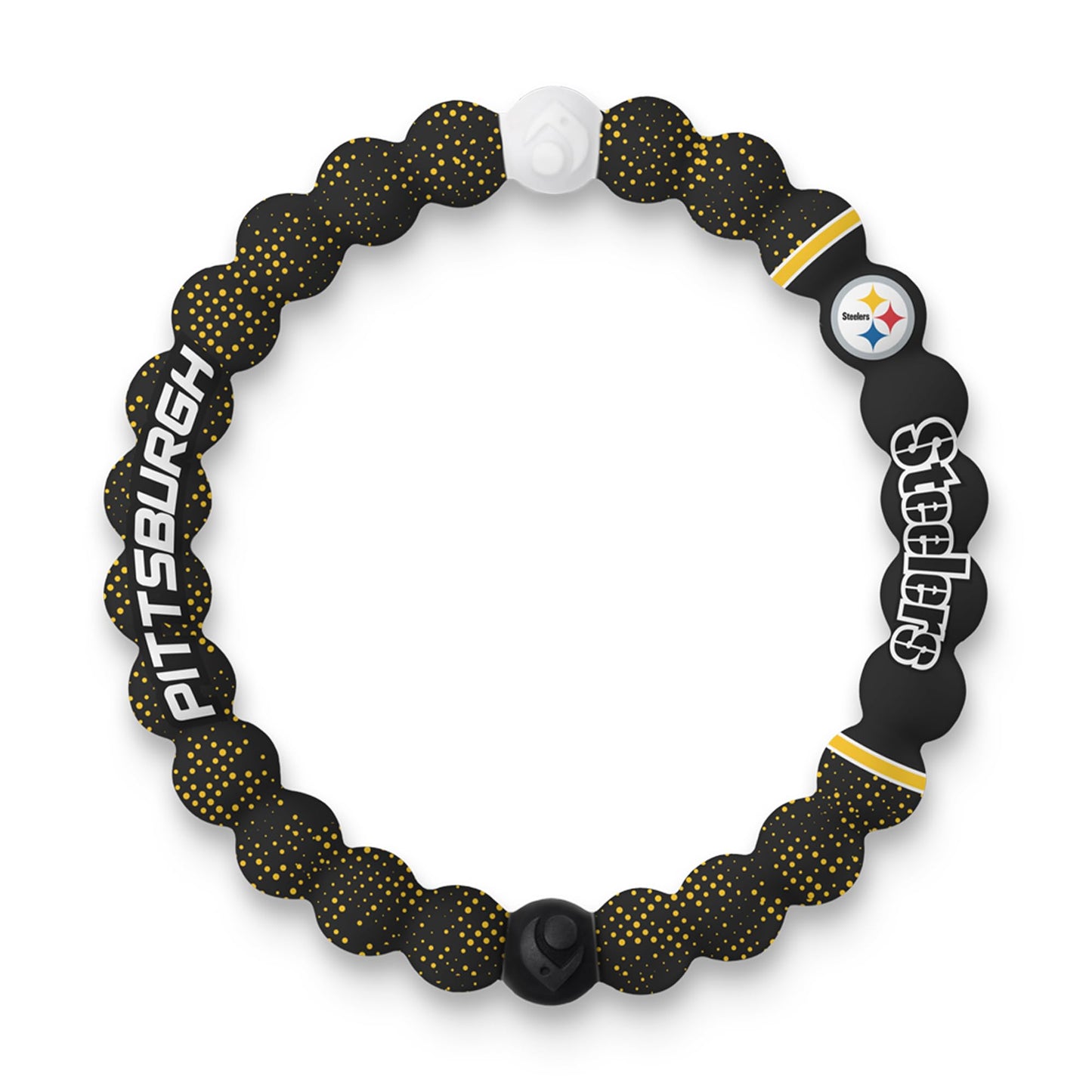 Lokai NFL Football Collection Silicone Beaded Bracelet, Pittsburgh Steelers Home Field - Extra Large