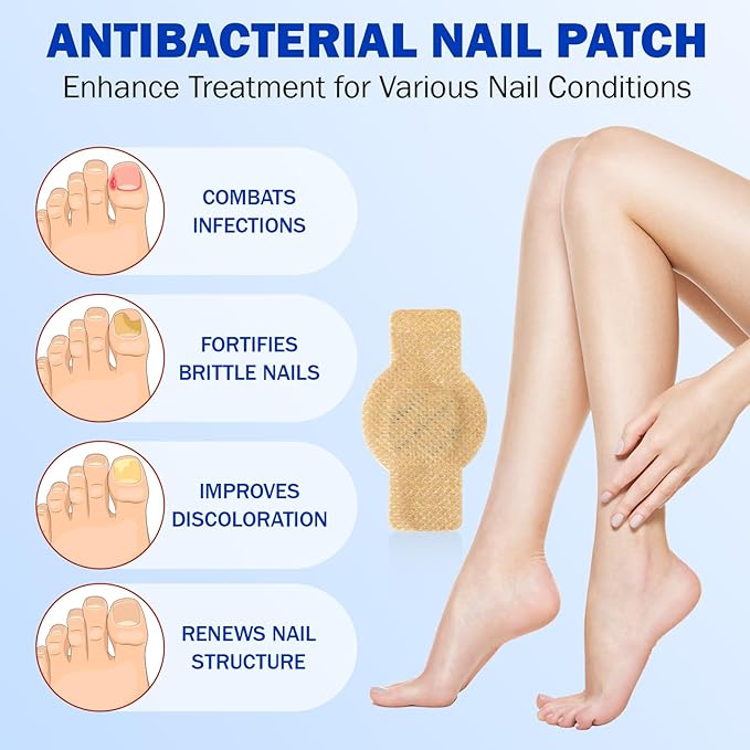 63 PCS Nail Patches, Toenail Treatment Extra Strength 8-Hour Overnight Nail Fast Acting Repair Effortless Hydrogel Nail Care and Repair for Damaged Nails Overnight Renewal for Men and Women