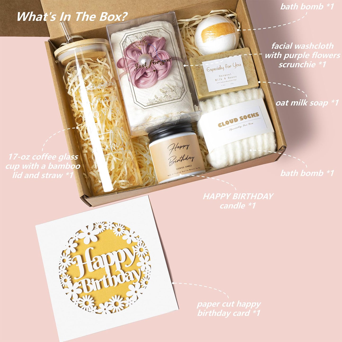 Gifts for Her, Birthday Gifts for Women, Happy Birthday Gift Set for Sister, Unique Birthday Gift for Mom, Funny Gift Ideas, gift Box for Wife Best Friends Daughter Coworkers Aunt Teacher