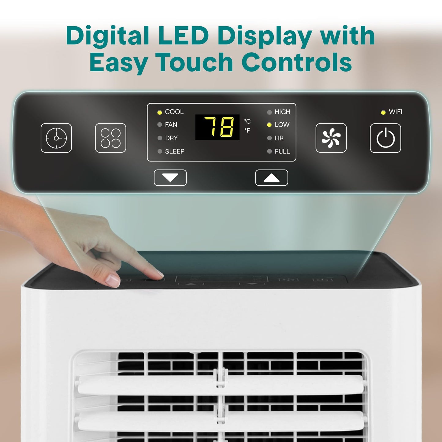 SereneLife Small Air Conditioner Portable 8,000 BTU with Built-in Dehumidifier - Portable AC unit for rooms up to 350 sq ft - WiFi app + Remote Control, Window Mount Exhaust Kit